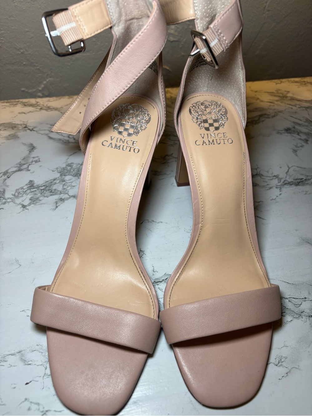 Vince Camuto Women's Blush Ankle-Strap Block Heel Sandals